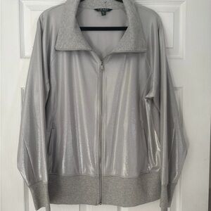 Lauren Ralph Lauren Silver  Shimmer Women's Jacket Size XXL